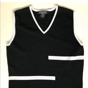Smooth Rayon Knit Black‎ & White Sleeveless Top